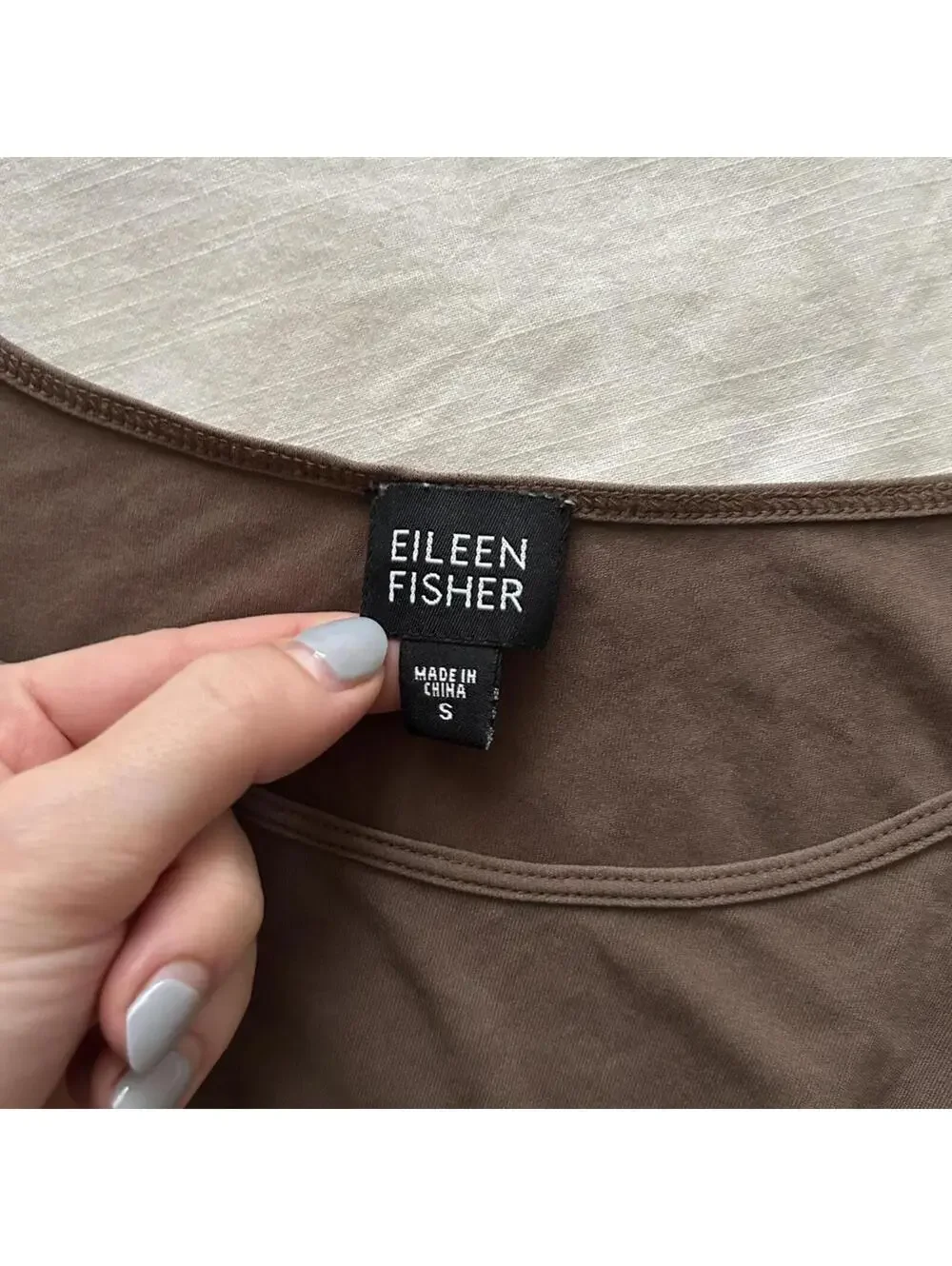 Eileen Fisher brown silk tank top Size Small - Picture 2 of 6